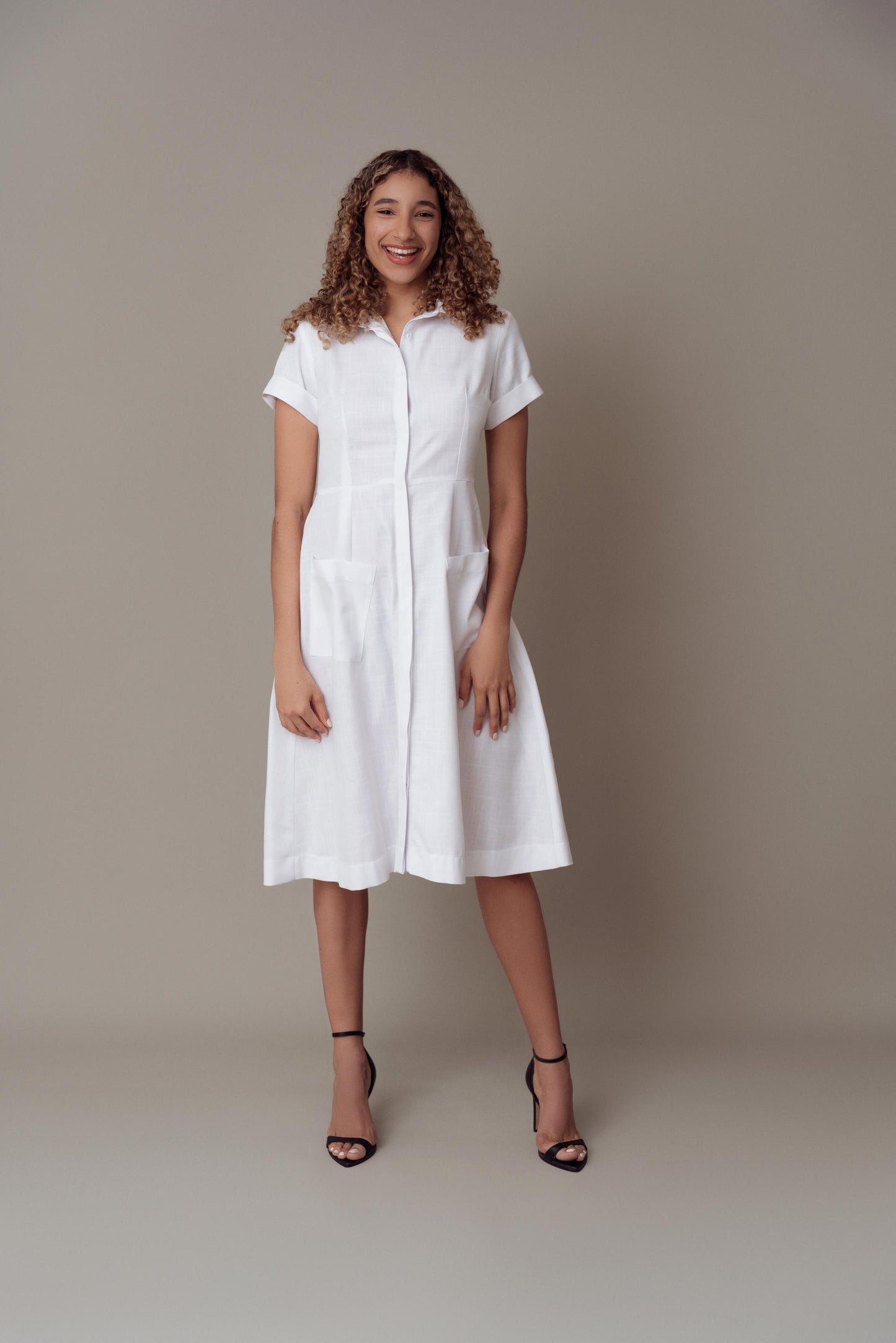 ARYA DRESS SHORT SLEEVE WHITE