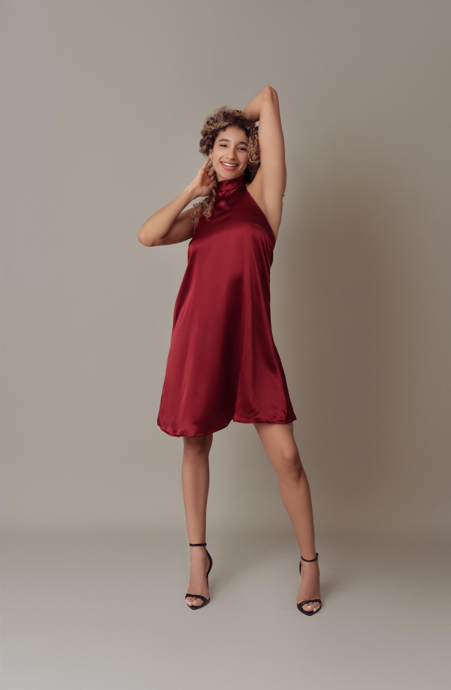 SILK CAPRI DRESS RED